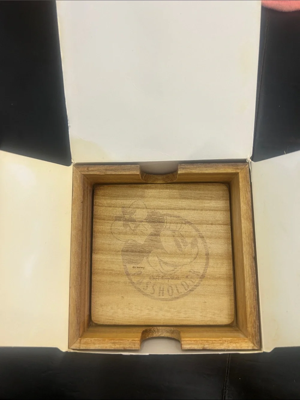 Disney Parks Passholder Minnie Mouse Wooden Coasters - Natural Wood